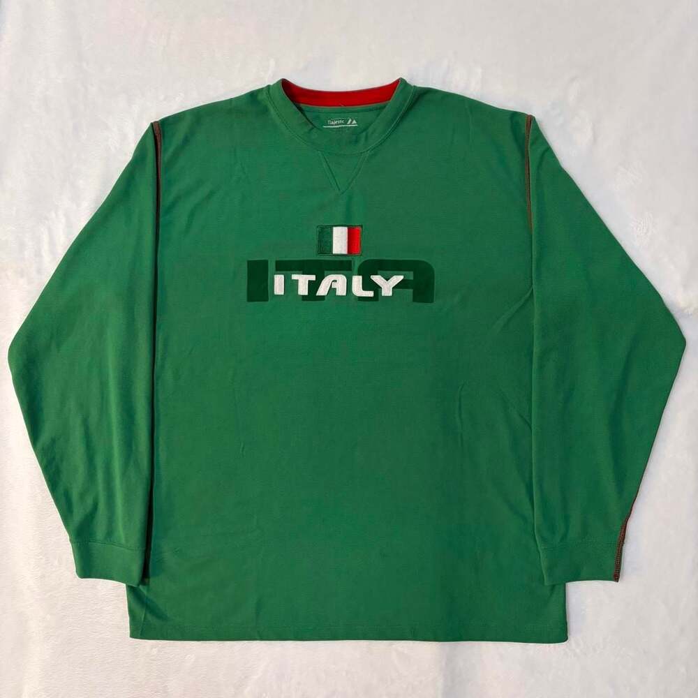 Majestic Italy Heavy Weight Waffle Knit Thermal Crewneck XL